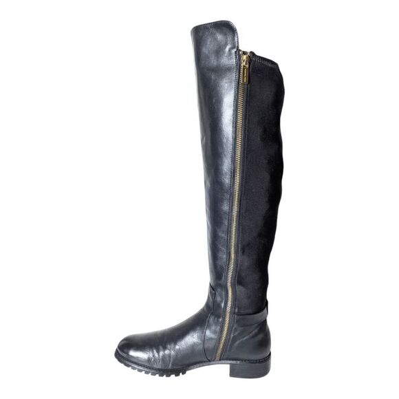 MICHAEL KORS Byrce Black Panel Leather Over The Knee Boot Size 8.5M - Picture 7 of 16